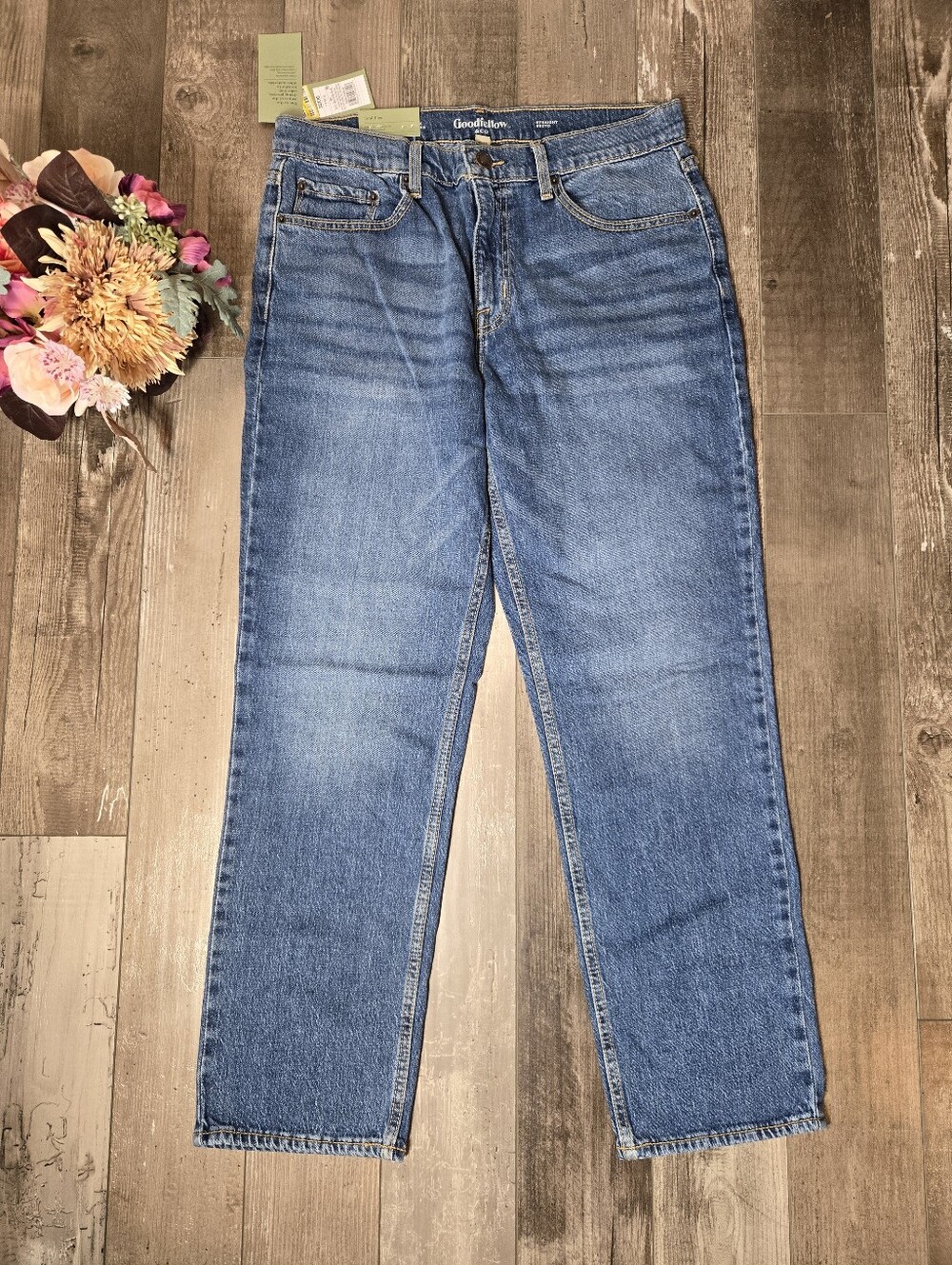 NWT Goodfellow & Co Men’s Total Flex Medium Wash Straight‑Leg Jeans 32x30